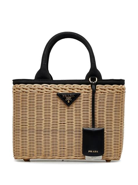 used prada totes|Prada wicker tote.